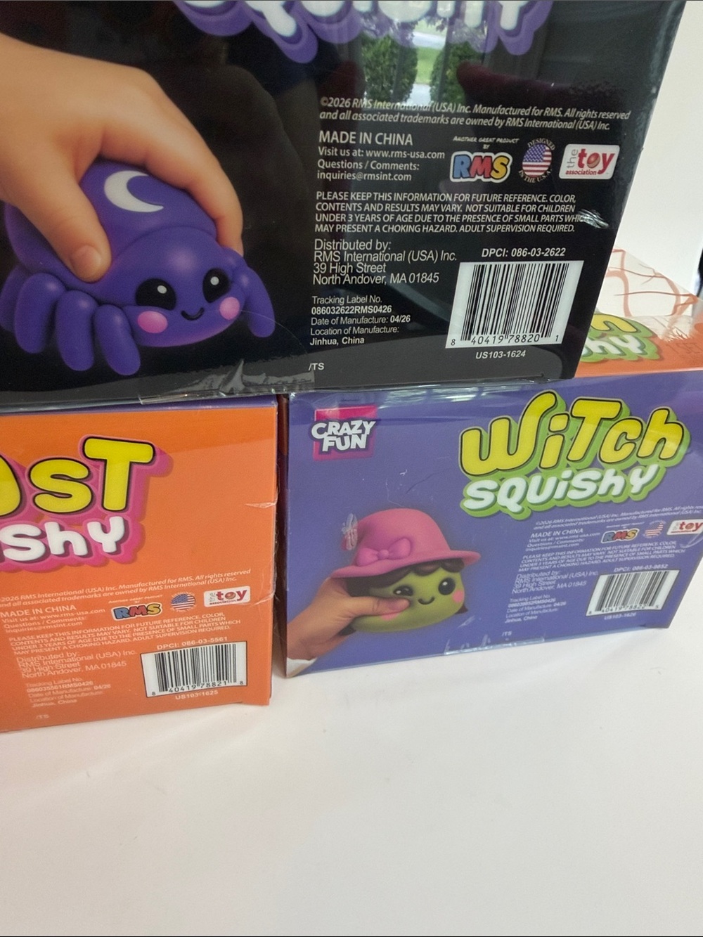 RMS JUMBO SQUISHY Crazy Fun Spider 🕷️,Witch 🧙‍♀️,Ghost 👻 3PC Lot Viral Halloween - Picture 6 of 6
